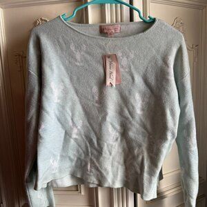 NWT Philosophy light blue sweater w/ white lobster pattern, women's size large